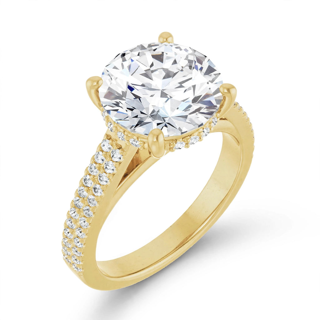 10K Yellow Gold Round Engagement Ring Mounting