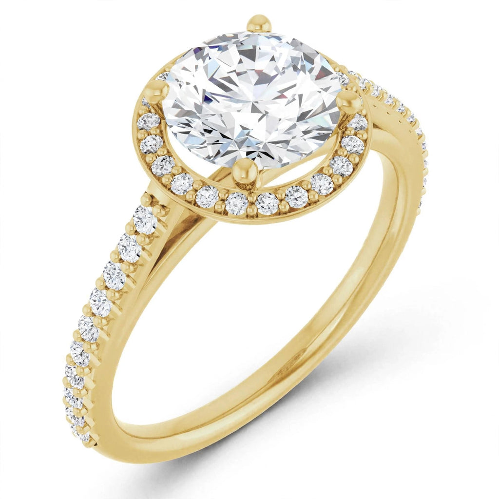 10K Yellow Gold Halo Engagement Ring