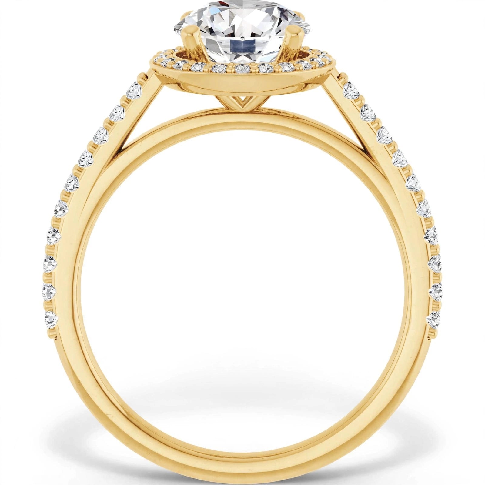 10K Yellow Gold Halo Engagement Ring