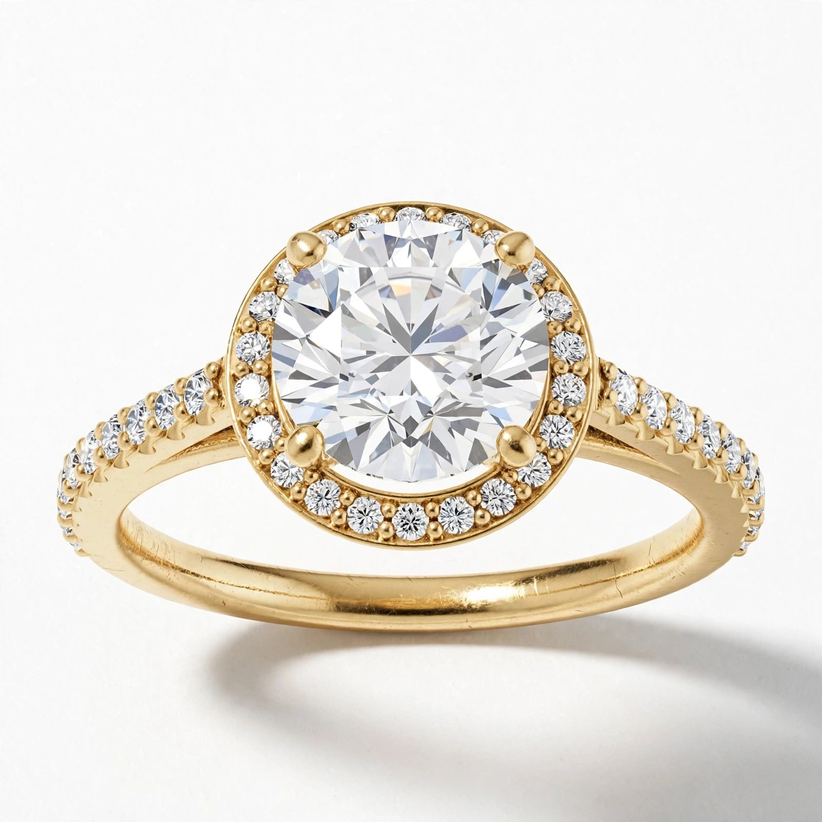 10K Yellow Gold Halo Engagement Ring