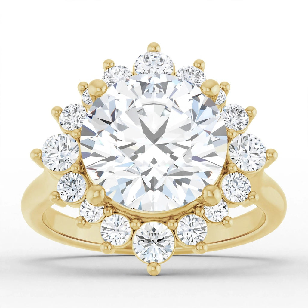 10K Yellow Gold Round Engagement Ring Mounting