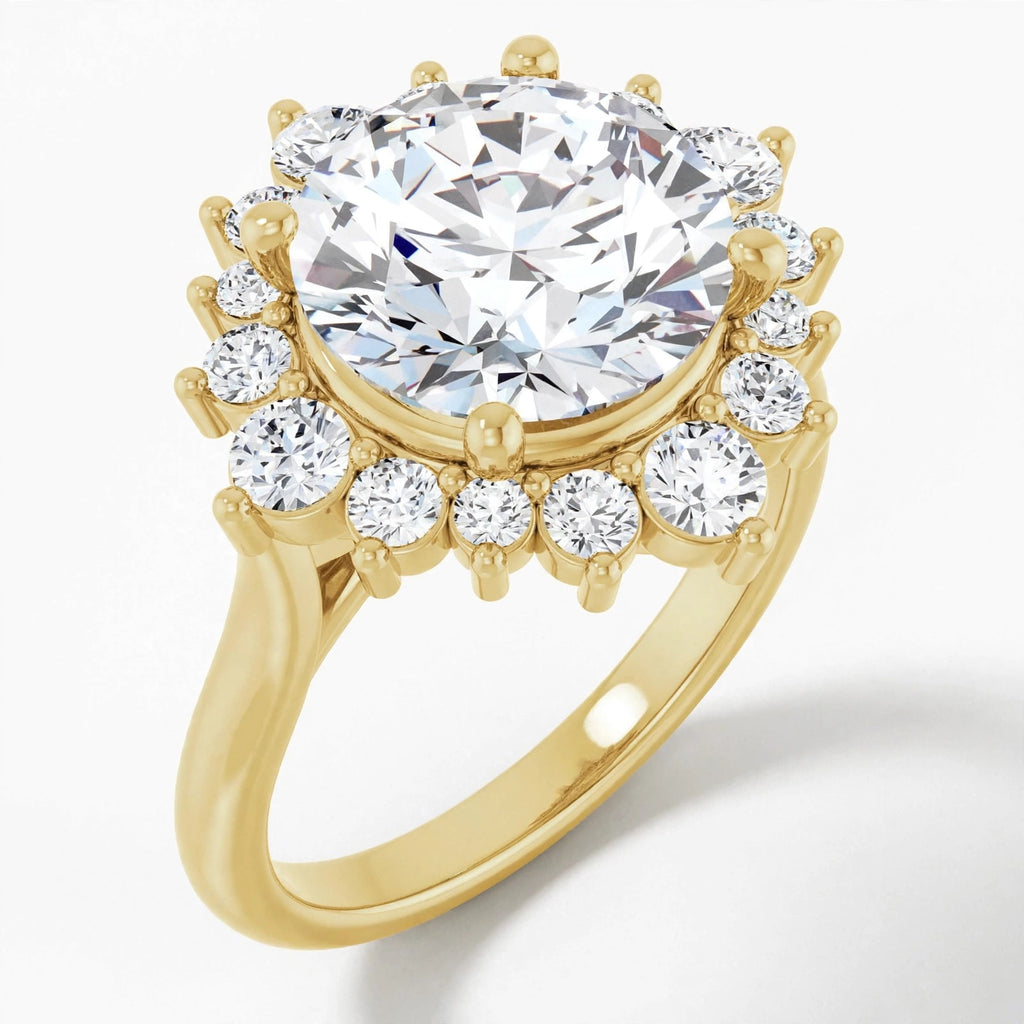 10K Yellow Gold Round Engagement Ring Mounting