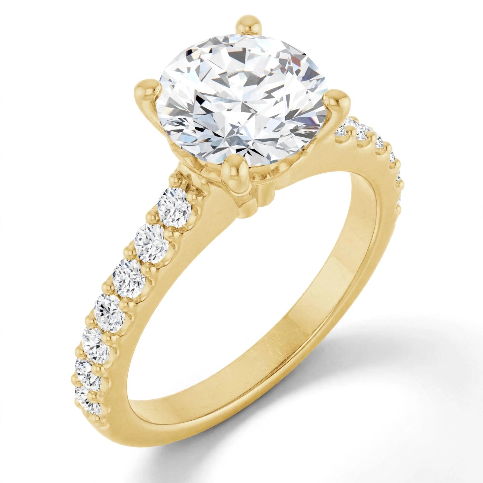 10K Yellow Gold Round Engagement Ring Mounting
