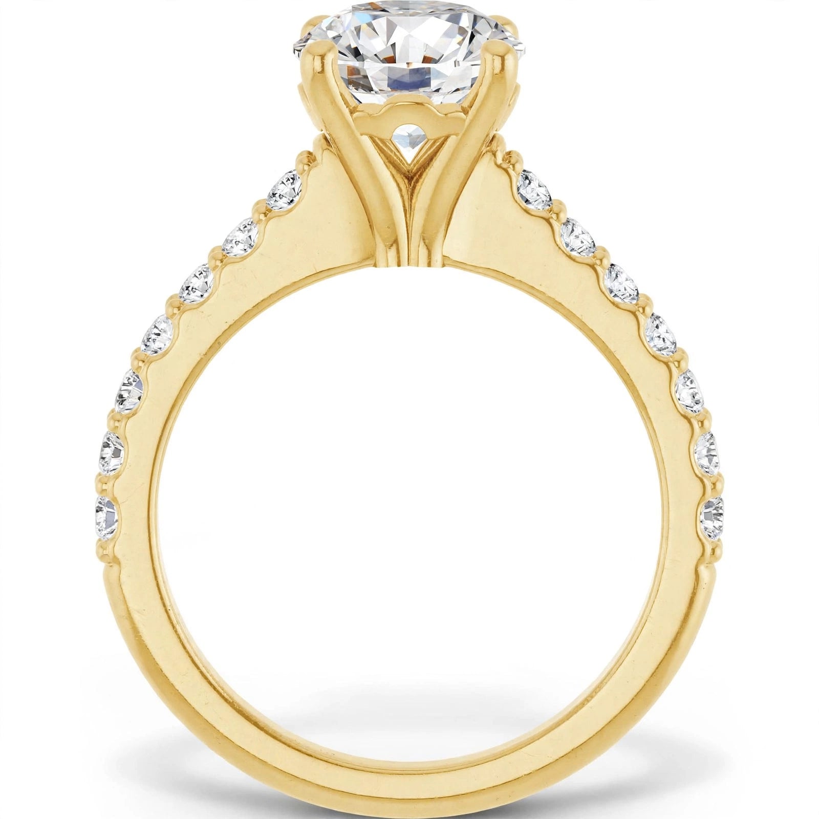 10K Yellow Gold Round Engagement Ring Mounting