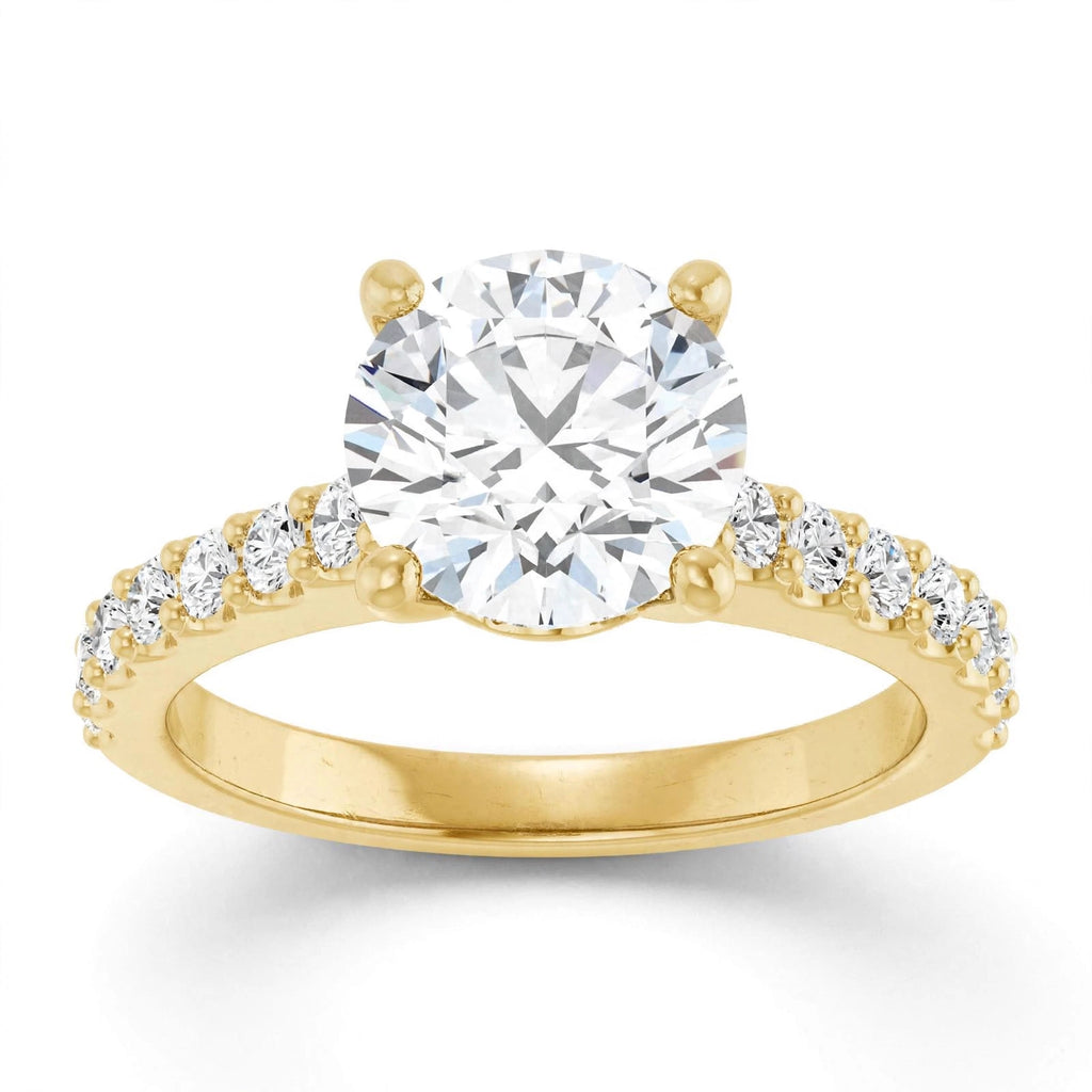10K Yellow Gold Round Engagement Ring Mounting