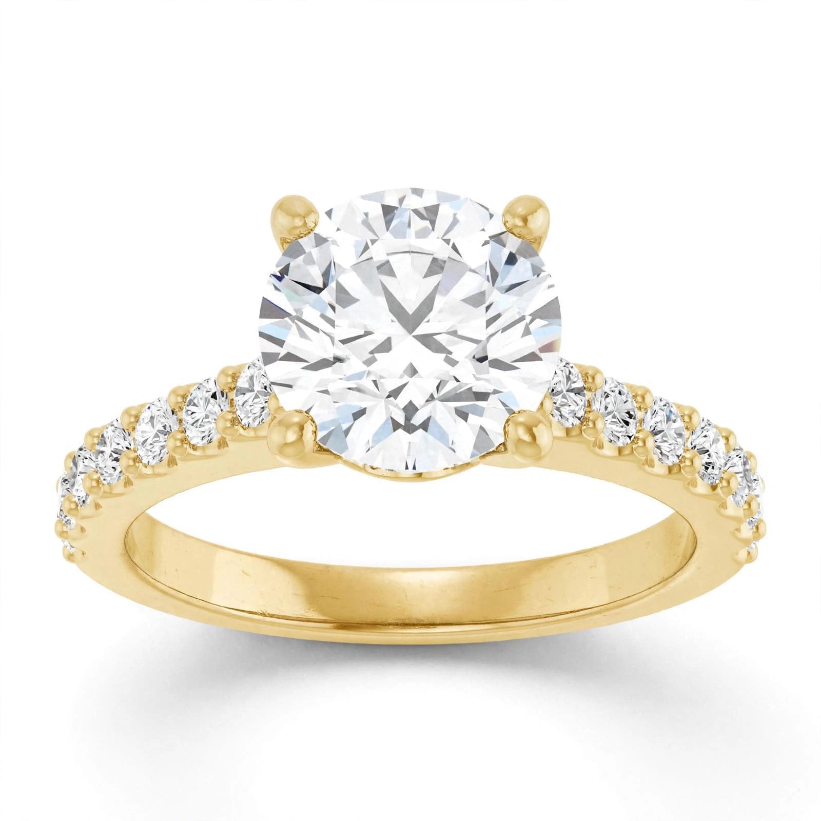 10K Yellow Gold Round Engagement Ring Mounting