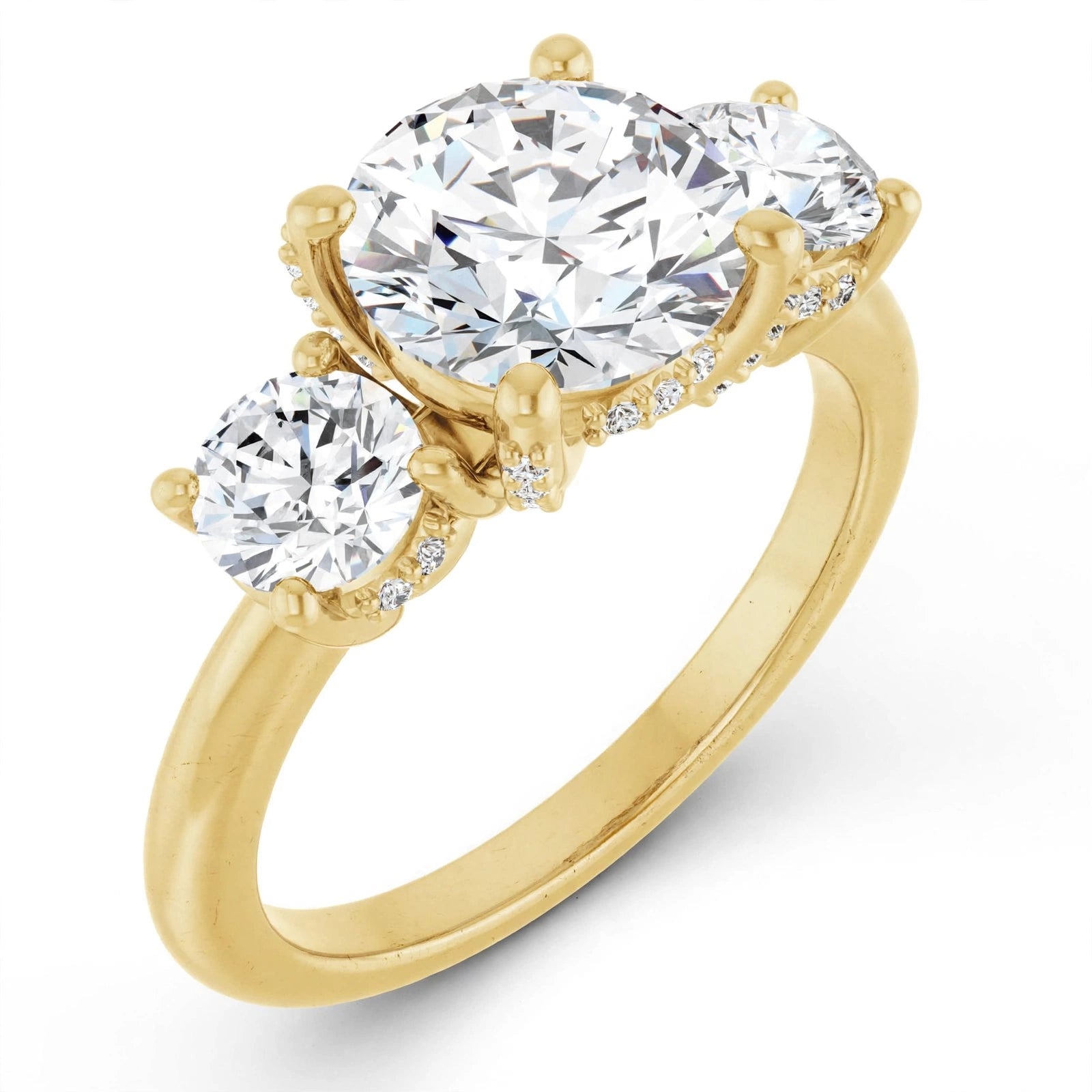 10K Yellow Gold Round Engagement Ring Mounting