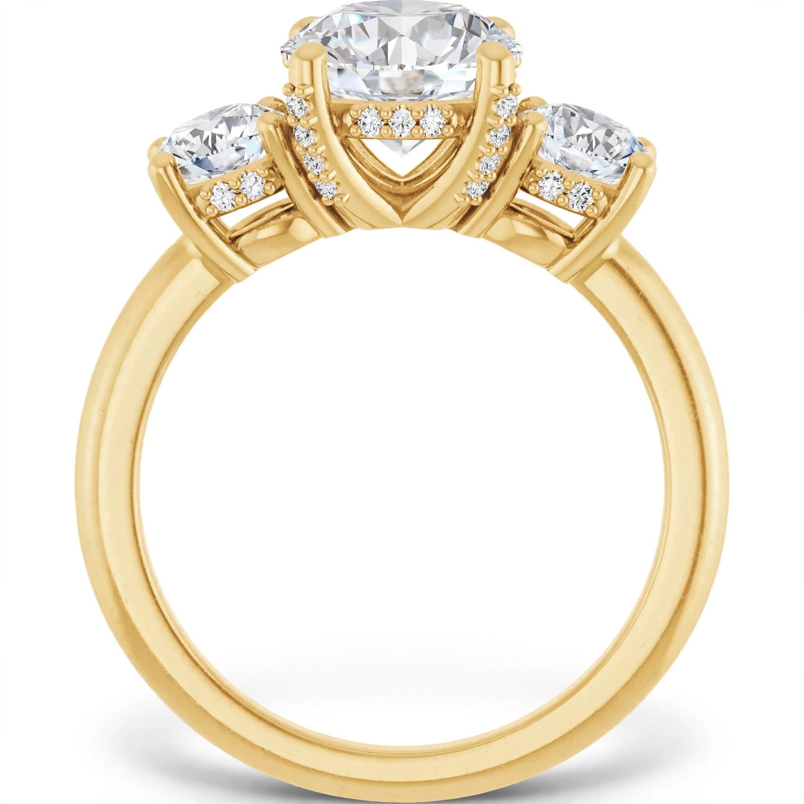 10K Yellow Gold Round Engagement Ring Mounting