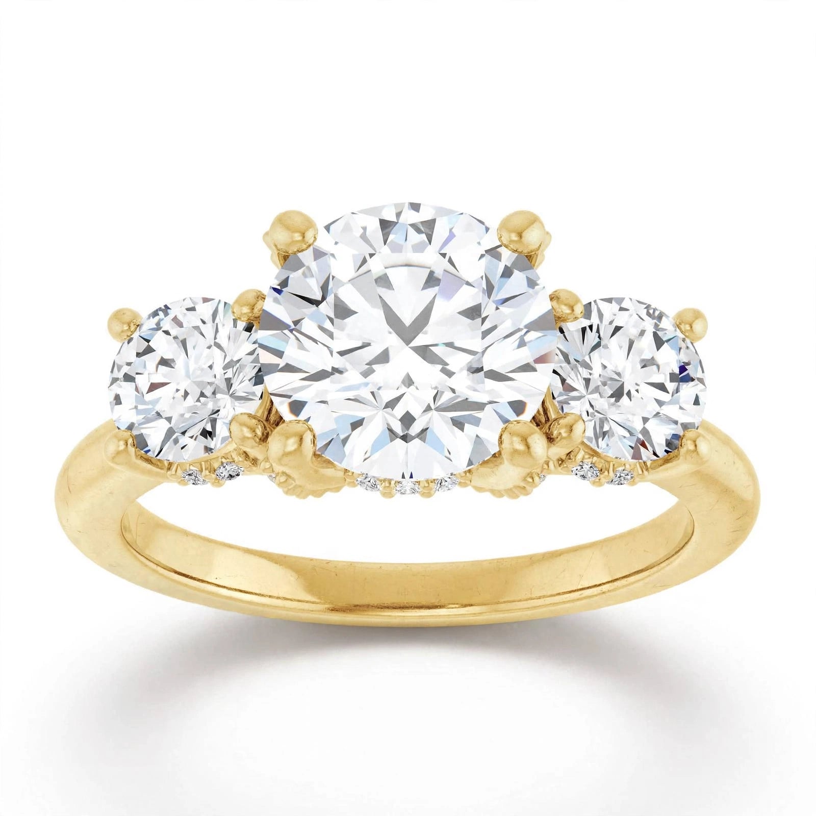 10K Yellow Gold Round Engagement Ring Mounting