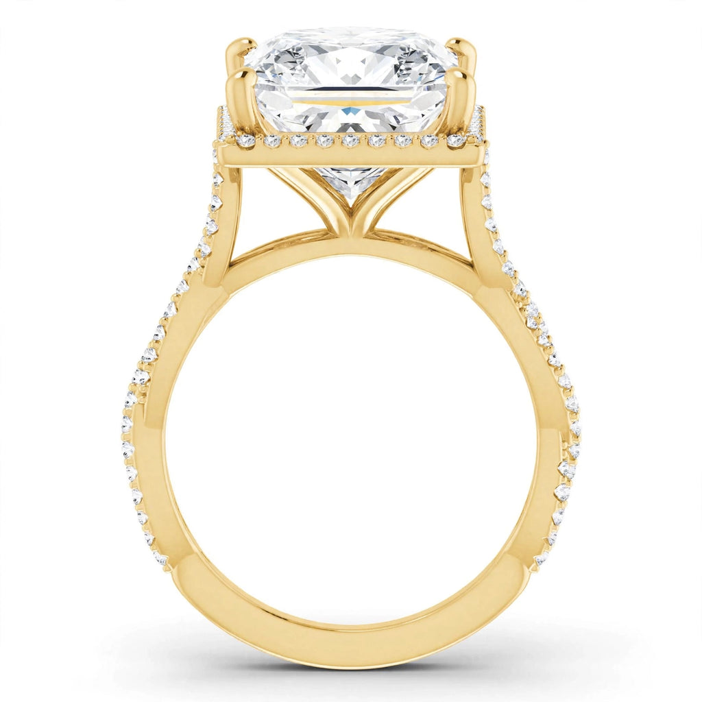 10K Yellow Gold Square Engagement Ring Mounting