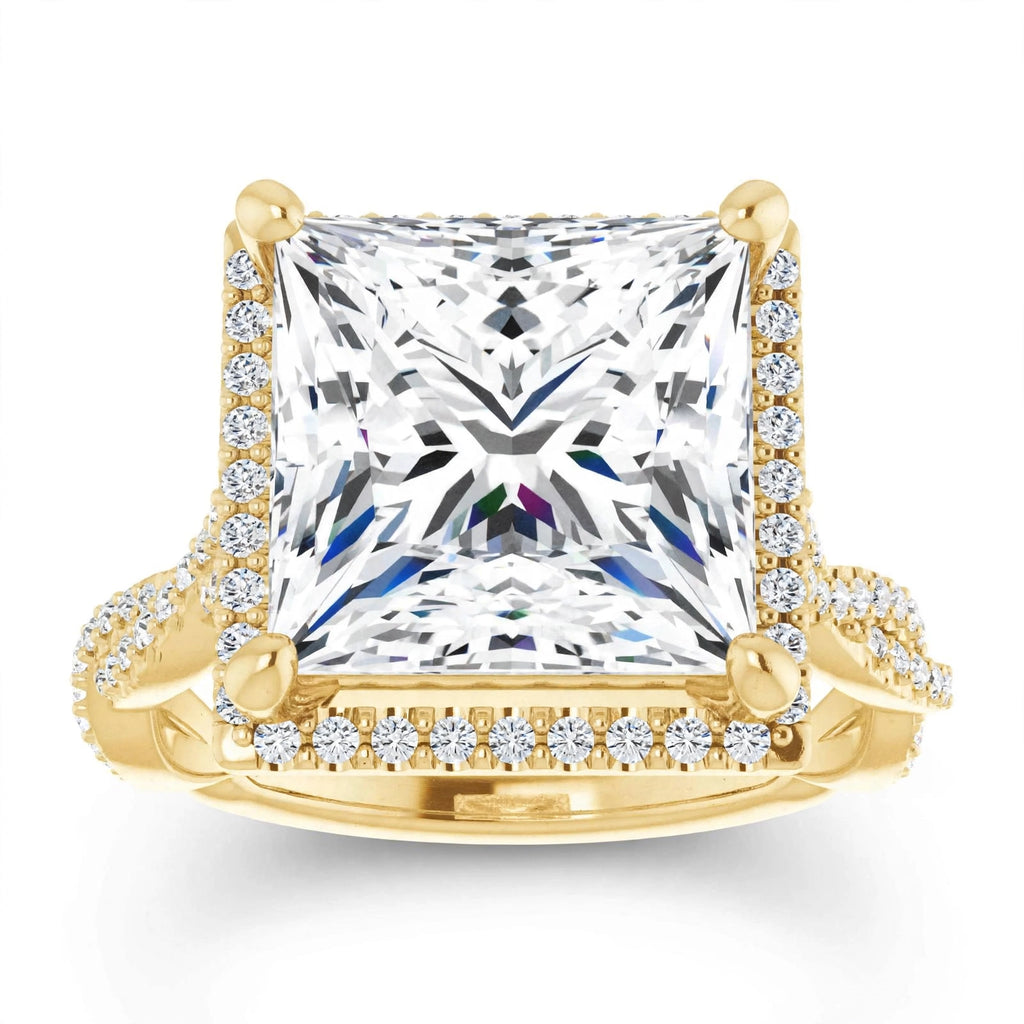 10K Yellow Gold Square Engagement Ring Mounting