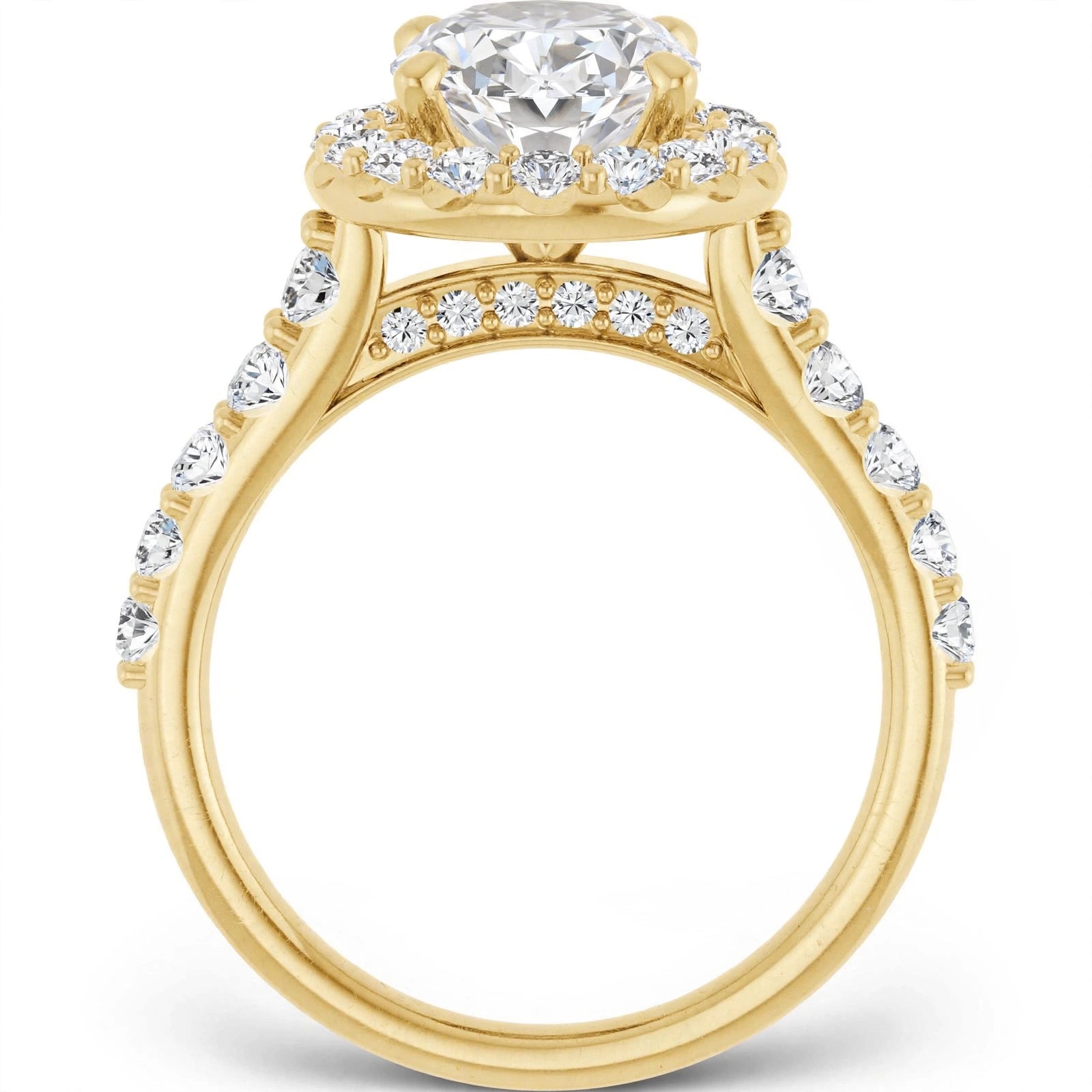 10K Yellow Gold Oval Engagement Ring Mounting