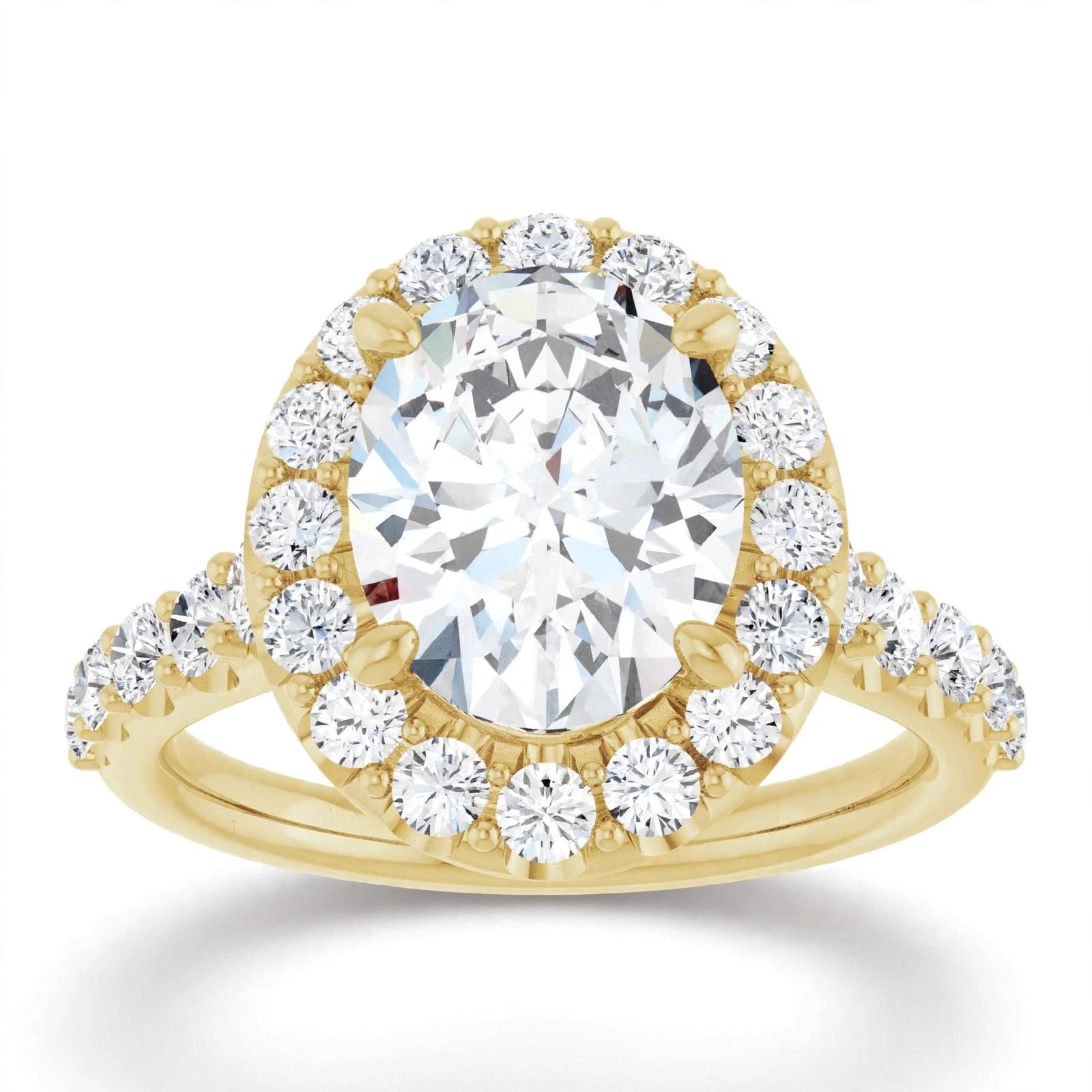10K Yellow Gold Oval Engagement Ring Mounting