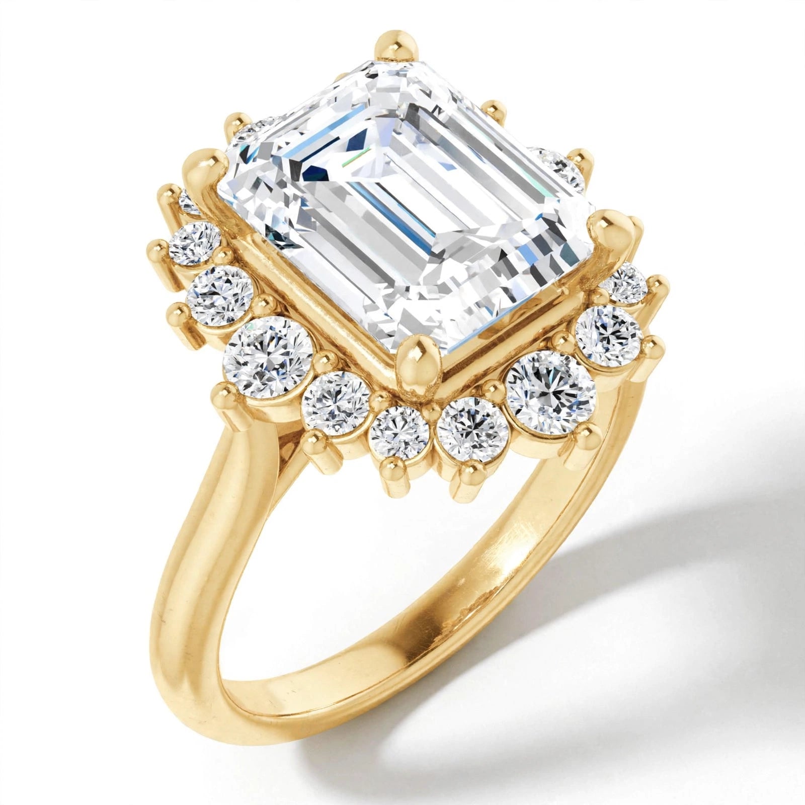 10K Yellow Gold Emerald Engagement Ring Mounting