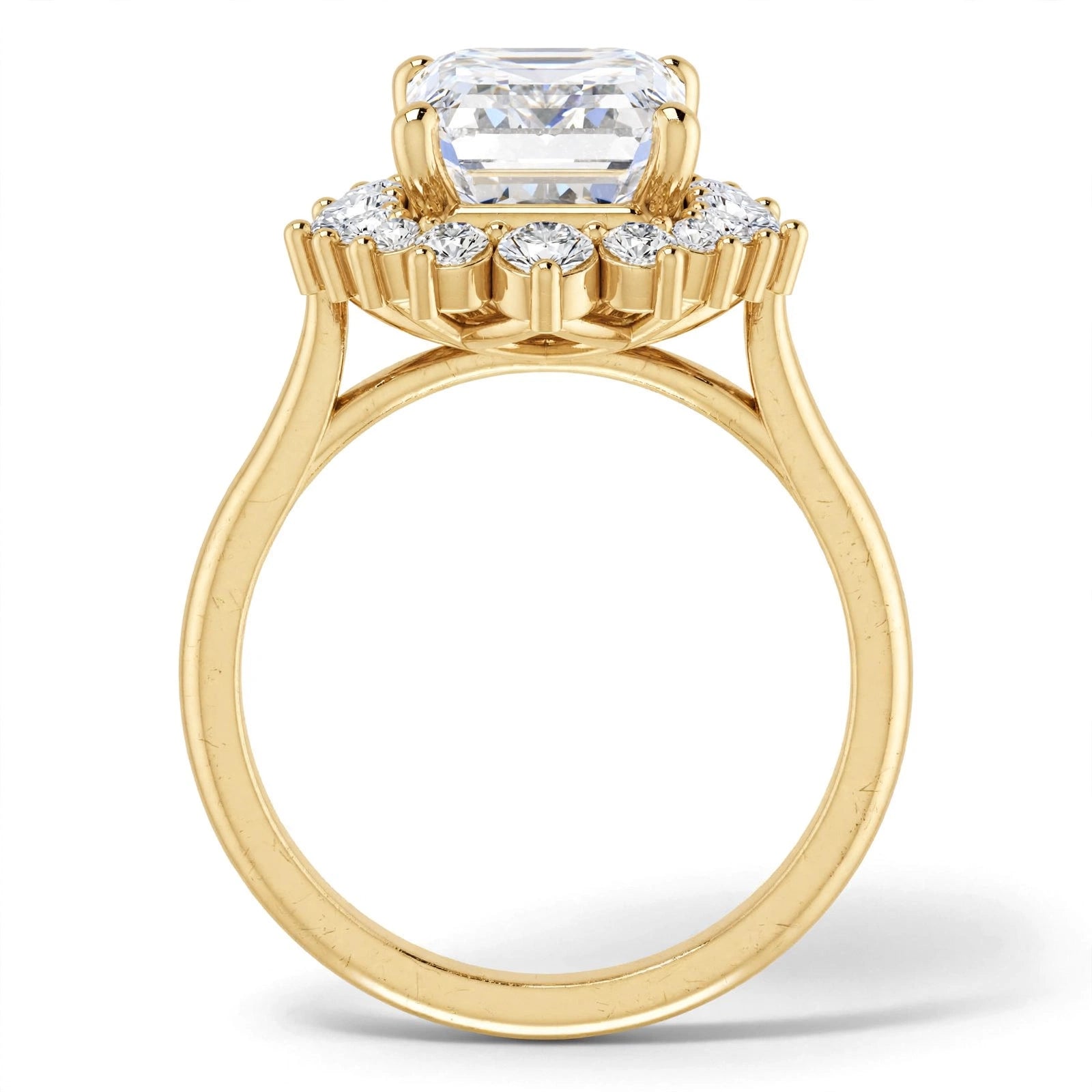 10K Yellow Gold Emerald Engagement Ring Mounting