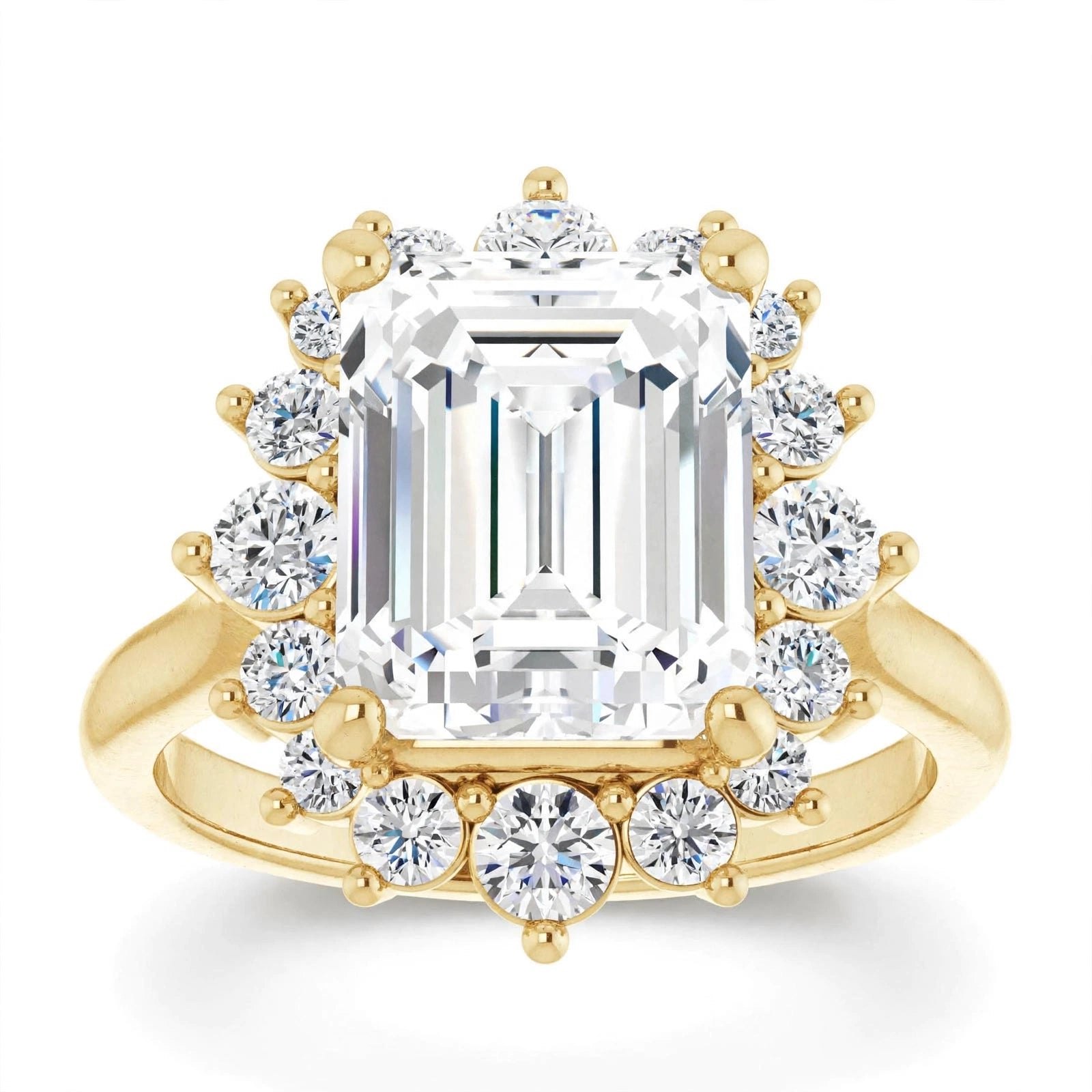 10K Yellow Gold Emerald Engagement Ring Mounting