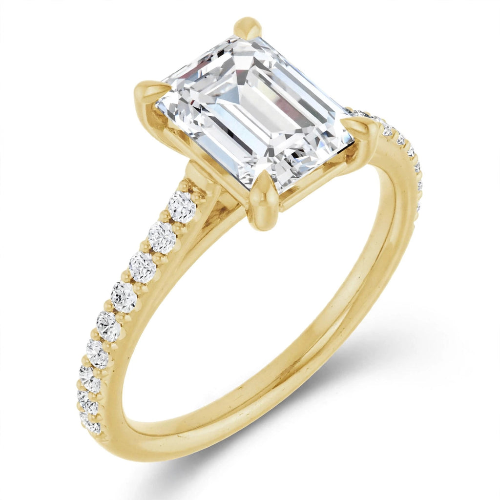 10K Yellow Gold Emerald Engagement Ring Mounting