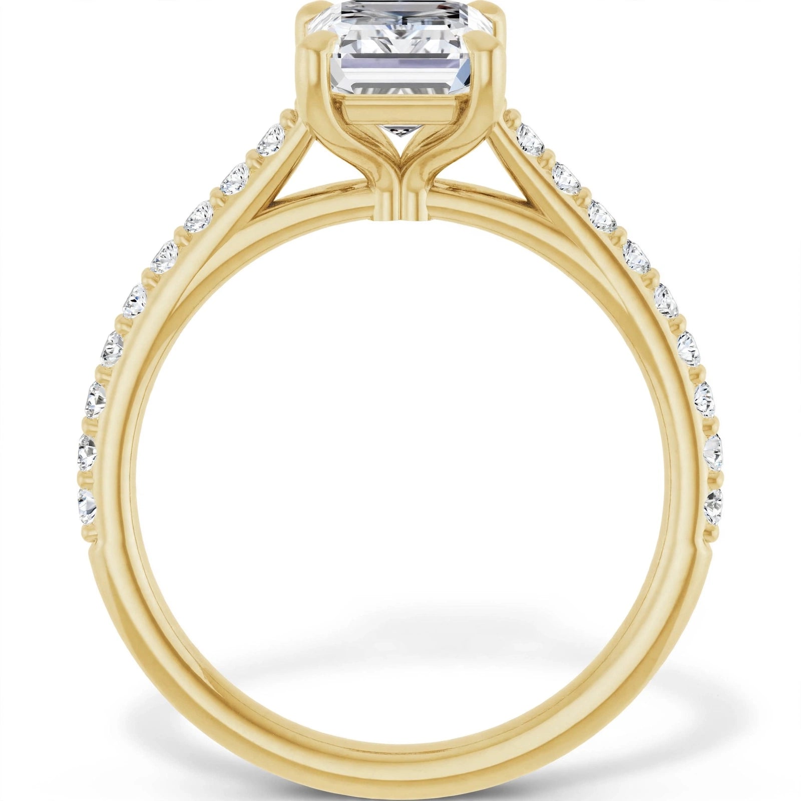 10K Yellow Gold Emerald Engagement Ring Mounting