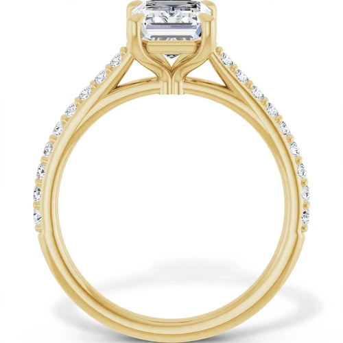 10K Yellow Gold Emerald Engagement Ring Mounting