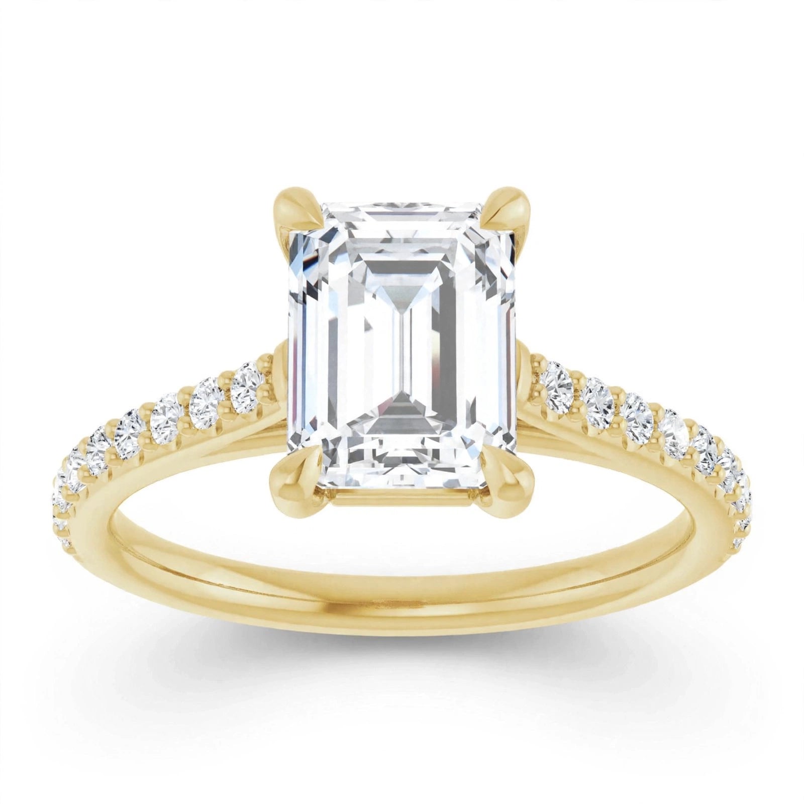 10K Yellow Gold Emerald Engagement Ring Mounting