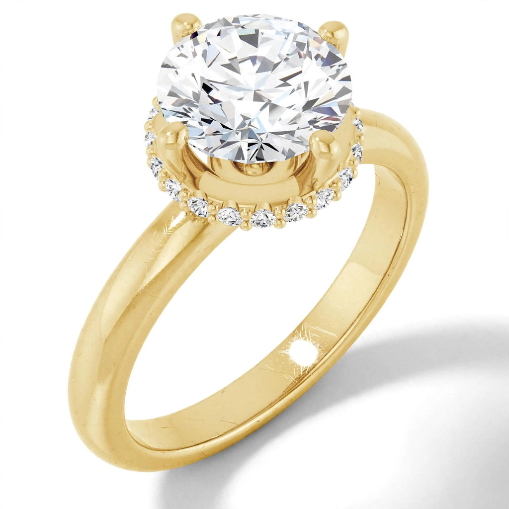 14K Yellow Gold Lab-Grown Diamond Halo Engagement Ring