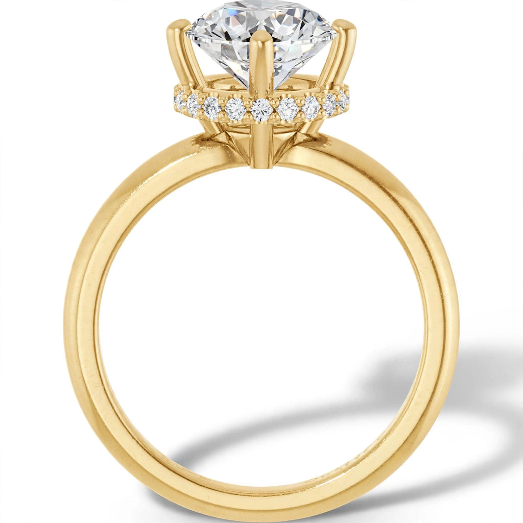 14K Yellow Gold Lab-Grown Diamond Halo Engagement Ring
