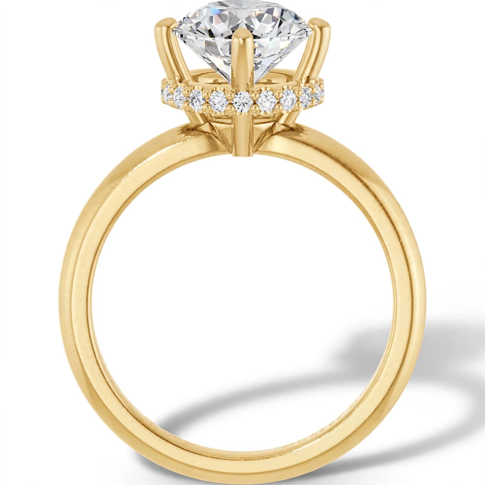 14K Yellow Gold Lab-Grown Diamond Halo Engagement Ring