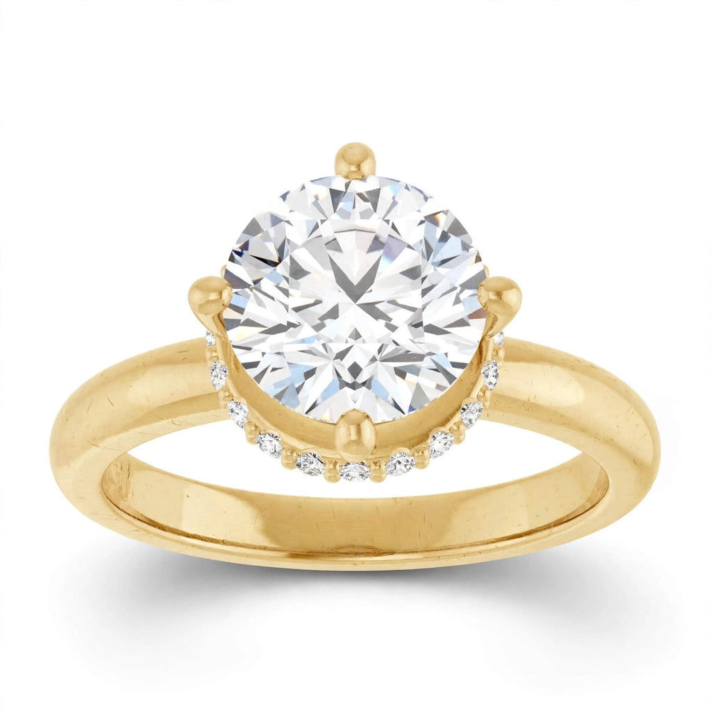 14K Yellow Gold Lab-Grown Diamond Halo Engagement Ring