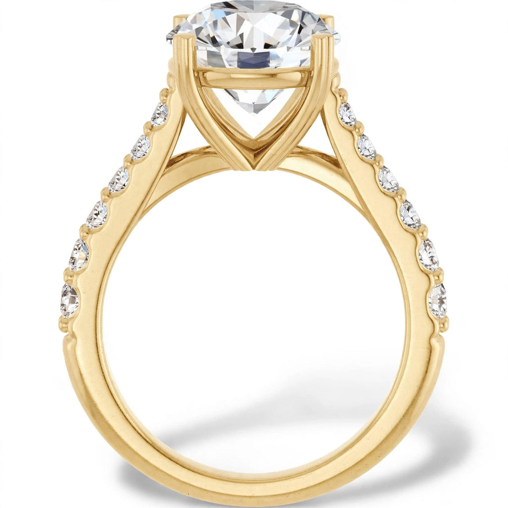 14K Yellow Gold Lab-Grown Diamond Halo Engagement Ring