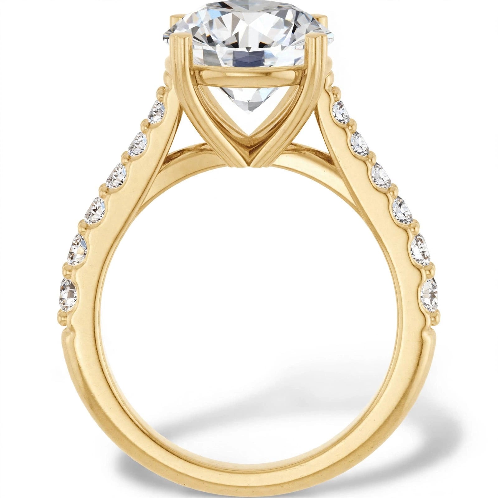 14K Yellow Gold Lab-Grown Diamond Halo Engagement Ring