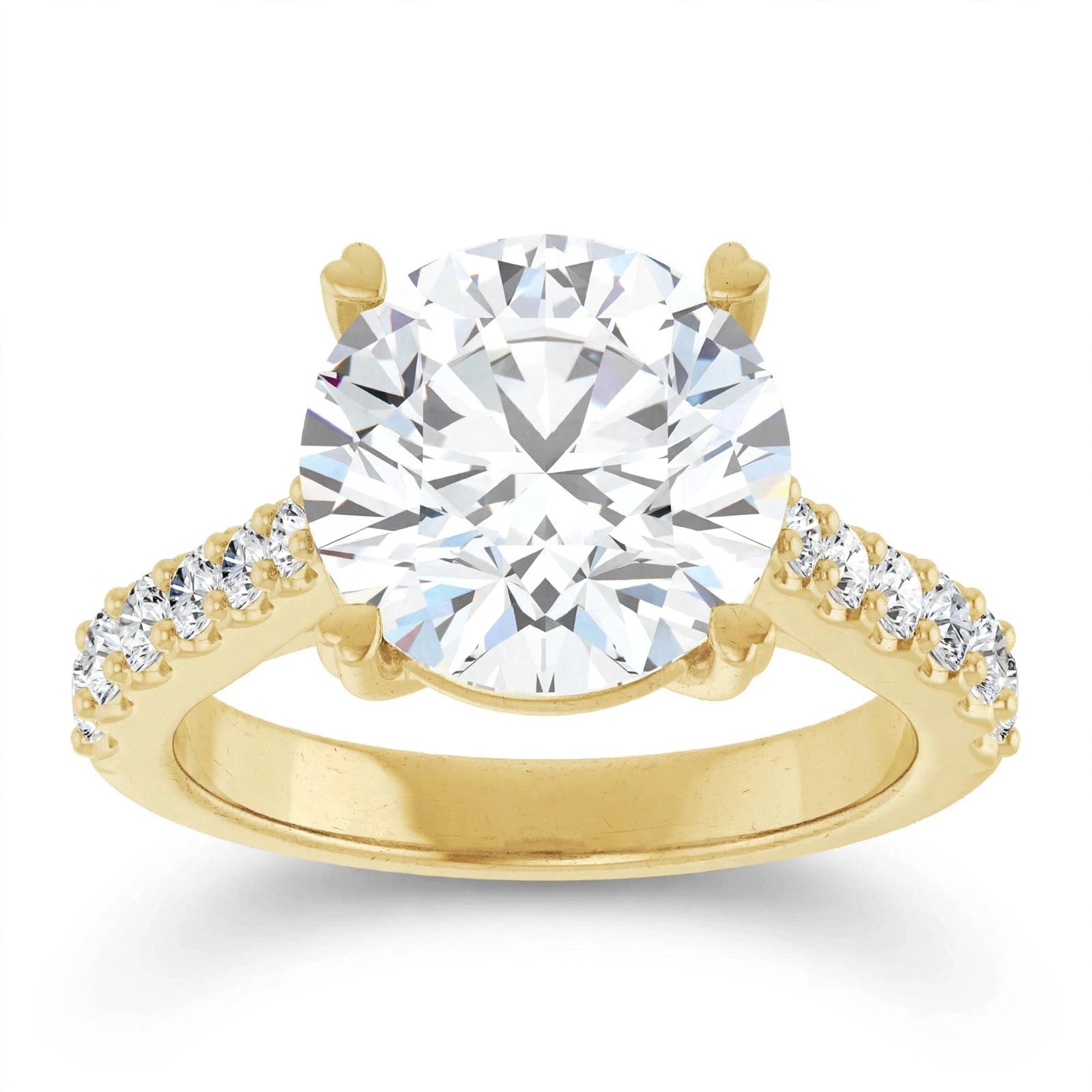 14K Yellow Gold Lab-Grown Diamond Halo Engagement Ring