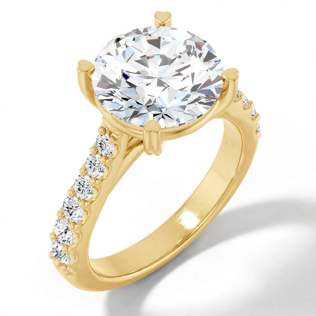 14K Yellow Gold Lab-Grown Diamond Halo Engagement Ring