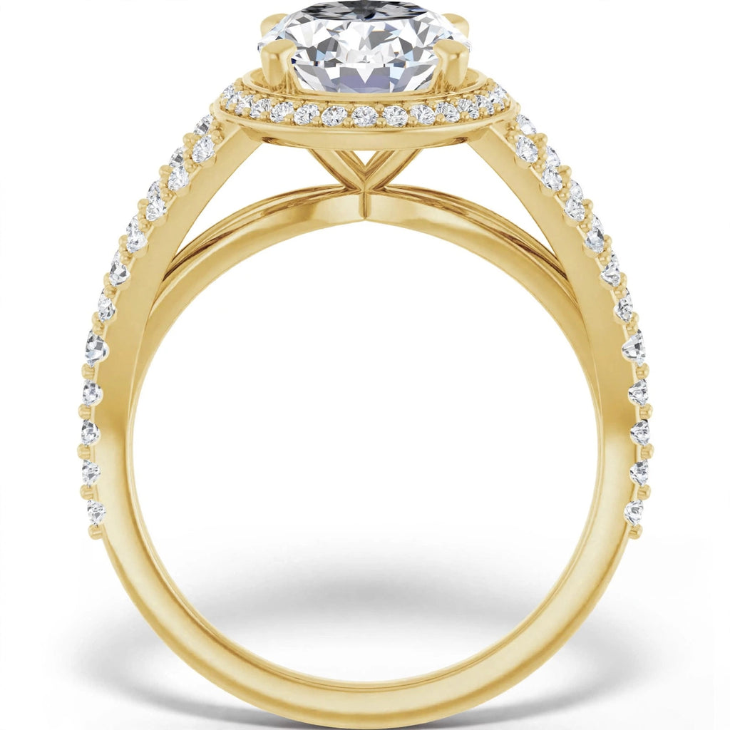 10K Yellow Gold 10x8 mm Oval Engagement Ring Mounting