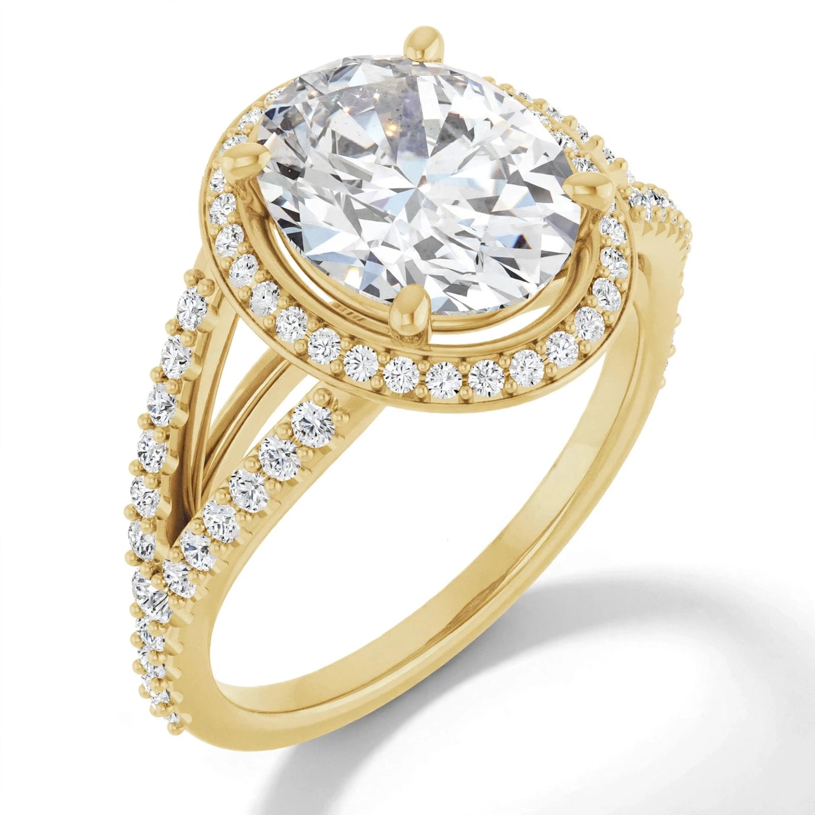 10K Yellow Gold 10x8 mm Oval Engagement Ring Mounting