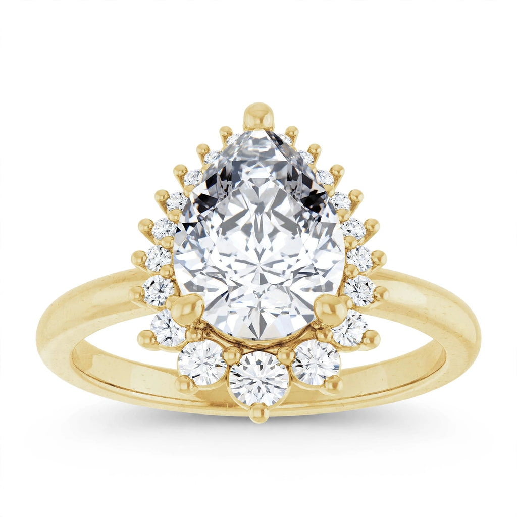 10K Yellow Gold 10x7 mm Pear Engagement Ring Mounting