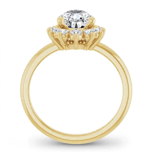 10K Yellow Gold 10x7 mm Pear Engagement Ring Mounting