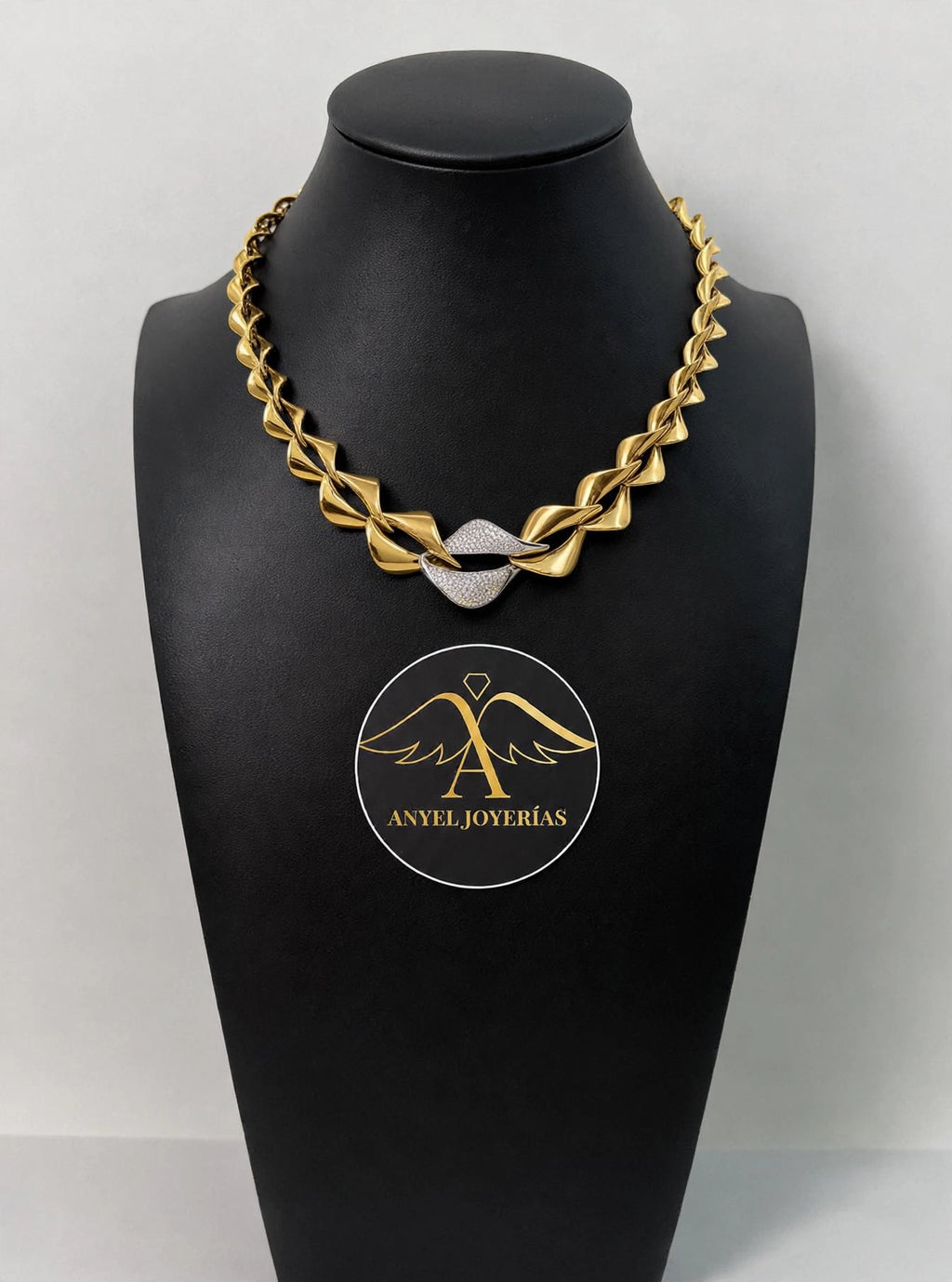 Herco 18K Two-tone Polished Diamond Fancy Link 19 inch Necklace
