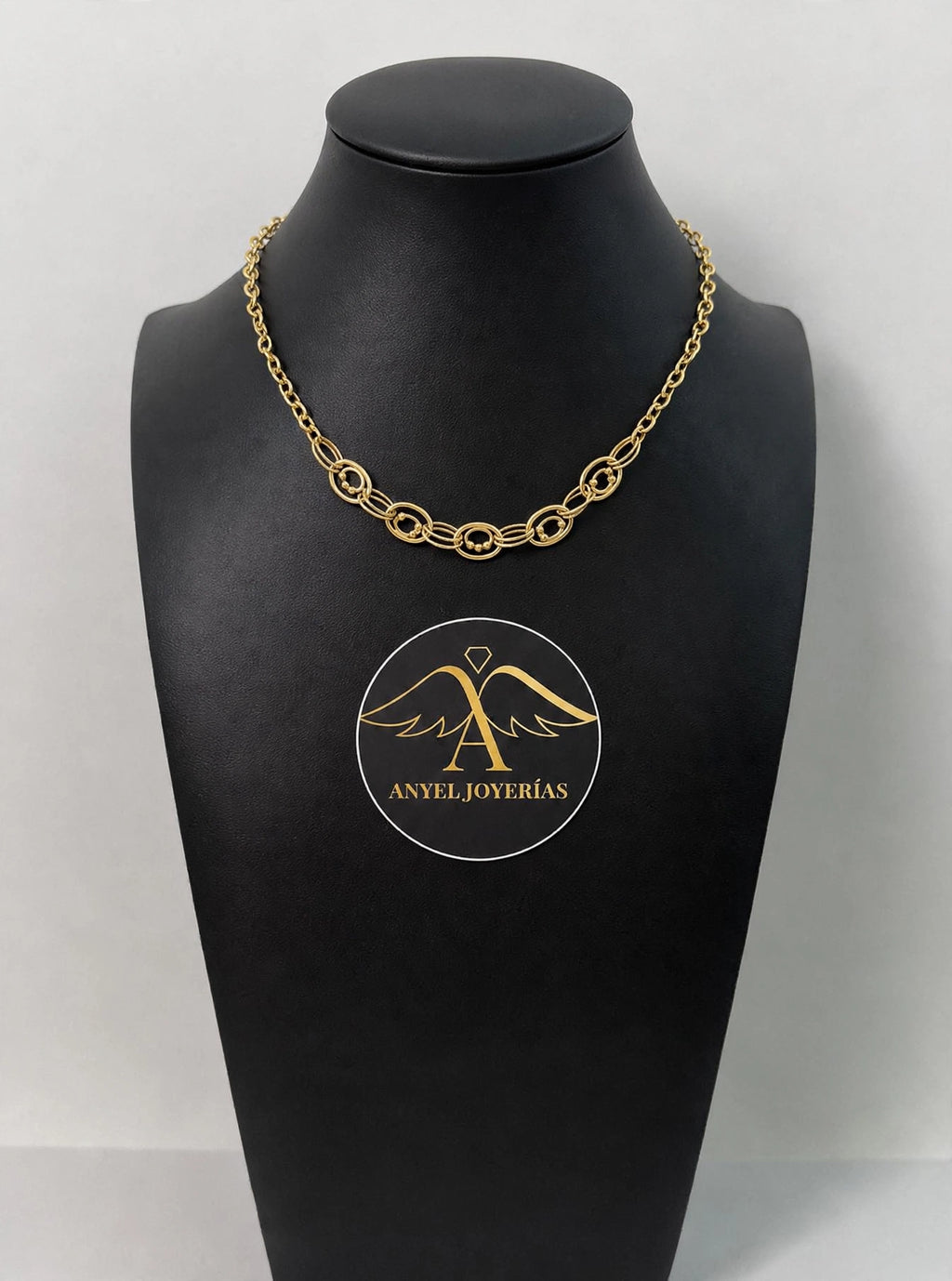 Anyel's 10K Polished and Textured Fancy Link Necklace