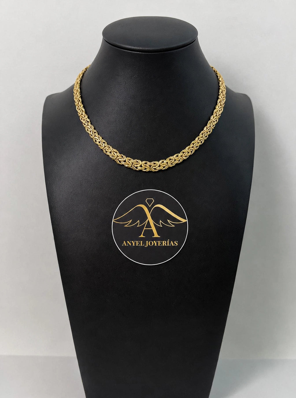 14k Fancy Graduated 7-12mm Flat Byzantine 17.5 inch Necklace