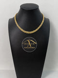 14k Fancy Graduated 7-12mm Flat Byzantine 17.5 inch Necklace