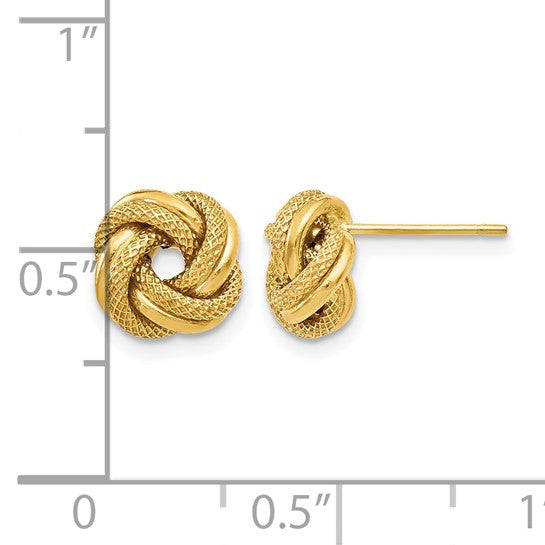 Anyel's 14K Polished D/C Love Knot Post Earrings