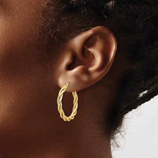 Leslie's 14K Polished Twisted Hoop Earrings