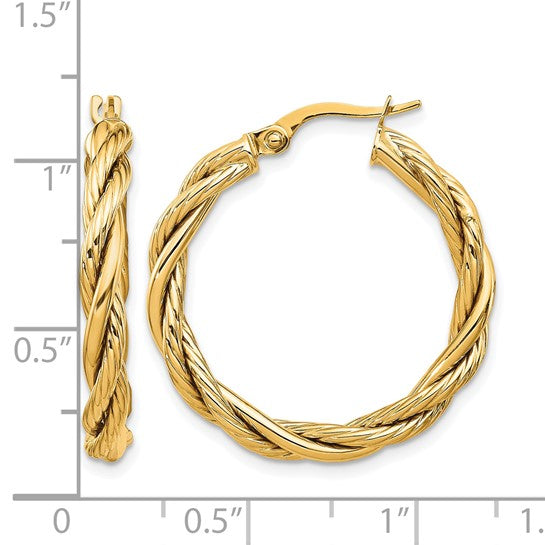 Leslie's 14K Polished Twisted Hoop Earrings