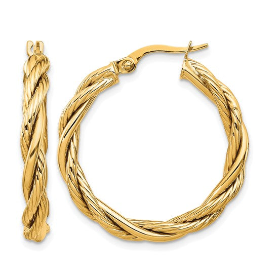 Leslie's 14K Polished Twisted Hoop Earrings