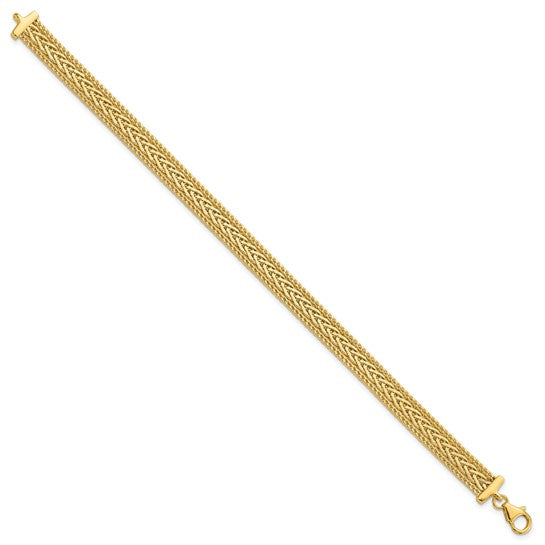 Anyel's 14K Polished and Textured Braided7.5 inch Bracelet
