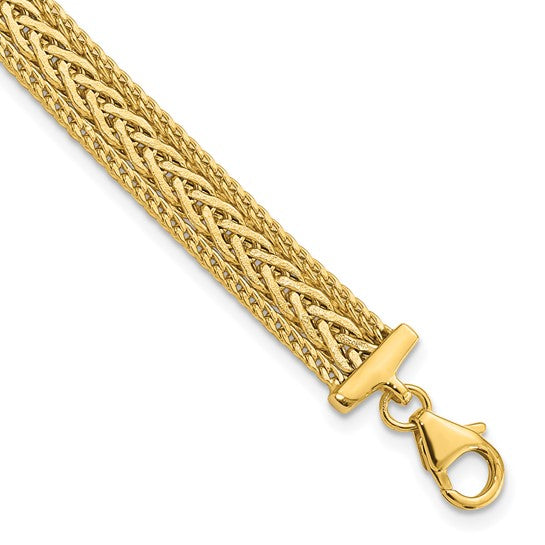 Anyel's 14K Polished and Textured Braided7.5 inch Bracelet