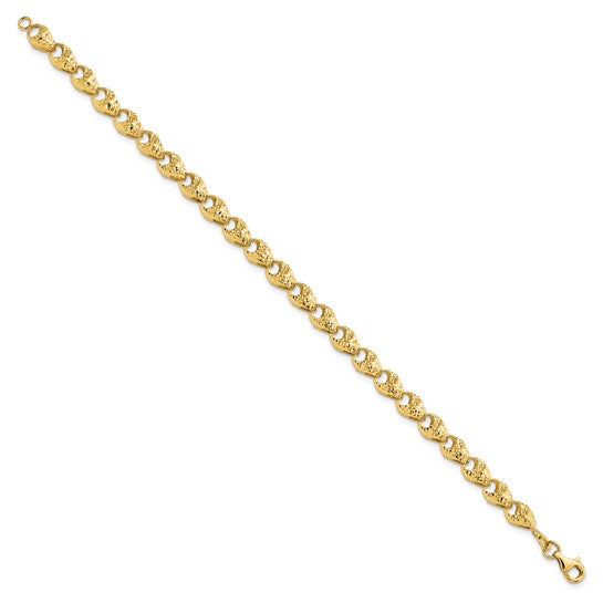 Anyels 14K Diamond-cut Fancy Link Bracelet