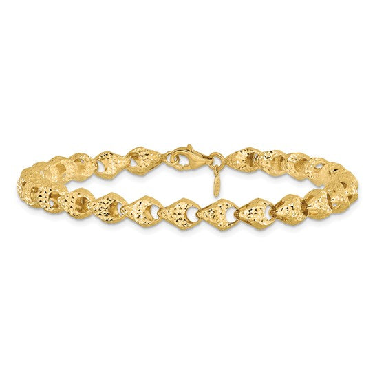 Anyels 14K Diamond-cut Fancy Link Bracelet