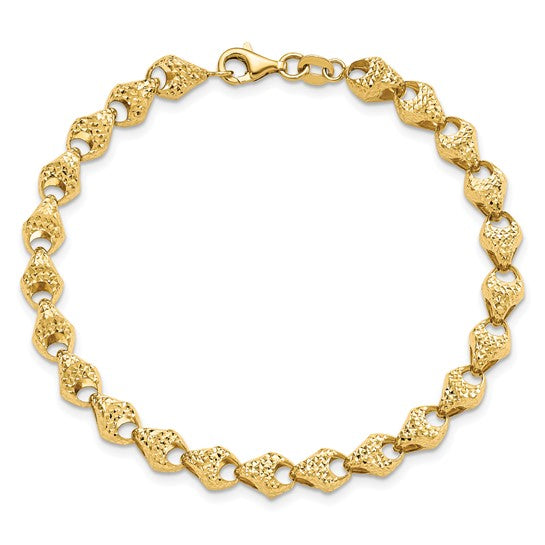Anyels 14K Diamond-cut Fancy Link Bracelet