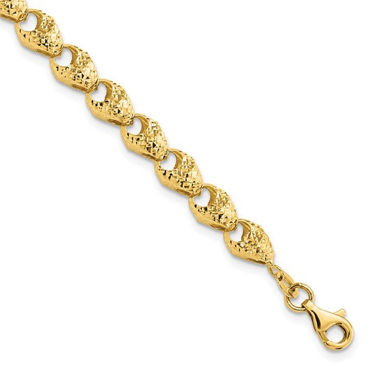 Anyels 14K Diamond-cut Fancy Link Bracelet